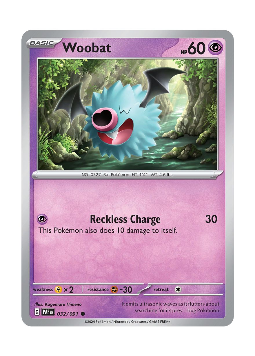 Woobat - Reverse Holo (032/91) - Paldean Fates