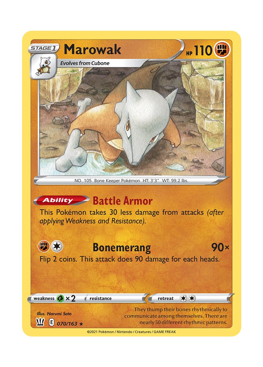 Marowak - Reverse Holo (070/163) - Battle Styles
