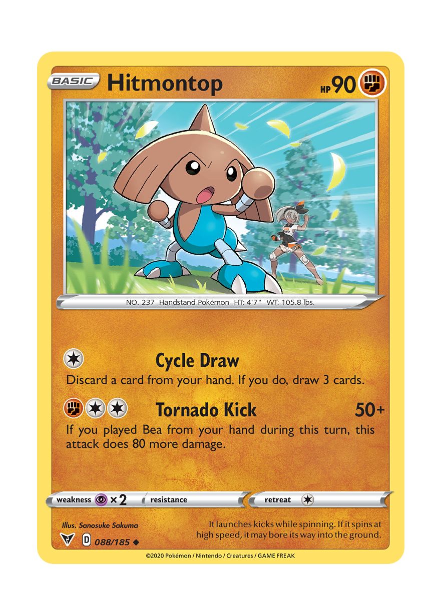 Hitmontop - Reverse Holo (088/185) - Vivid Voltage