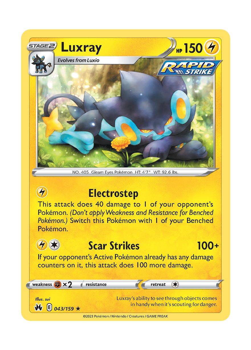 Luxray - Reverse Holo (043/159) - Crown Zenith