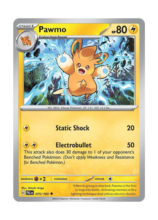 Pawmo - Reverse Holo (075/193) - Paldea Evolved