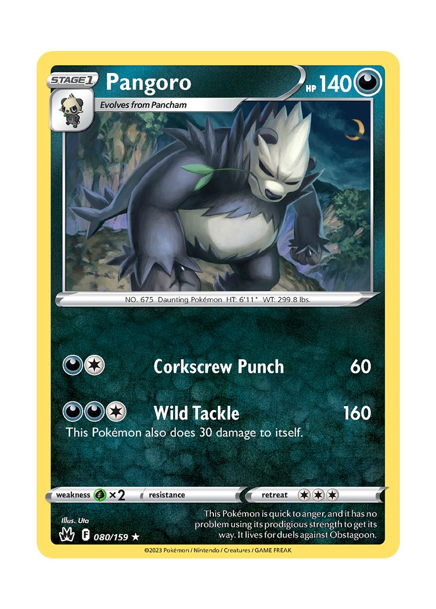 Pangoro - Reverse Holo (080/159) - Crown Zenith