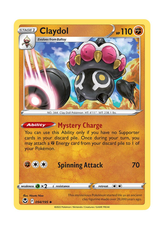 Claydol - Reverse Holo (094/195) - Silver Tempest
