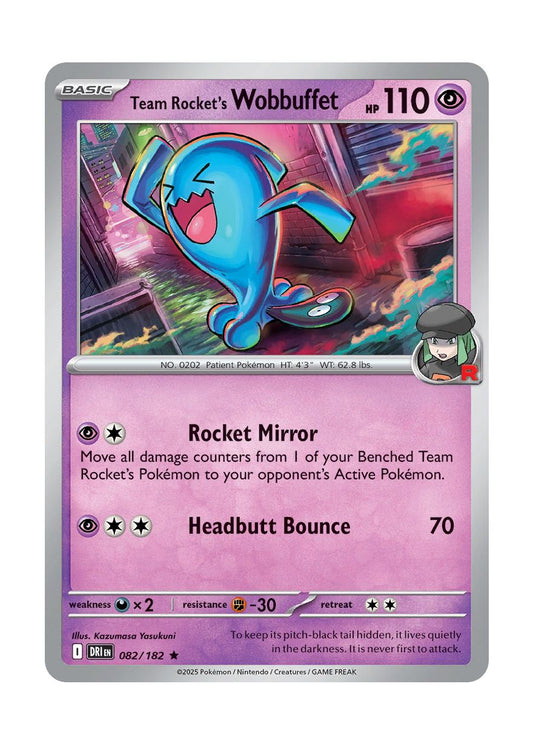 Team Rocket's Wobbuffet (082/182) - Destined Rivals