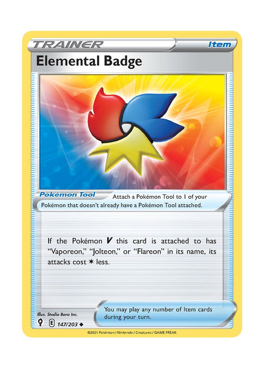 Elemental Badge - Reverse Holo (147/203) - Evolving Skies