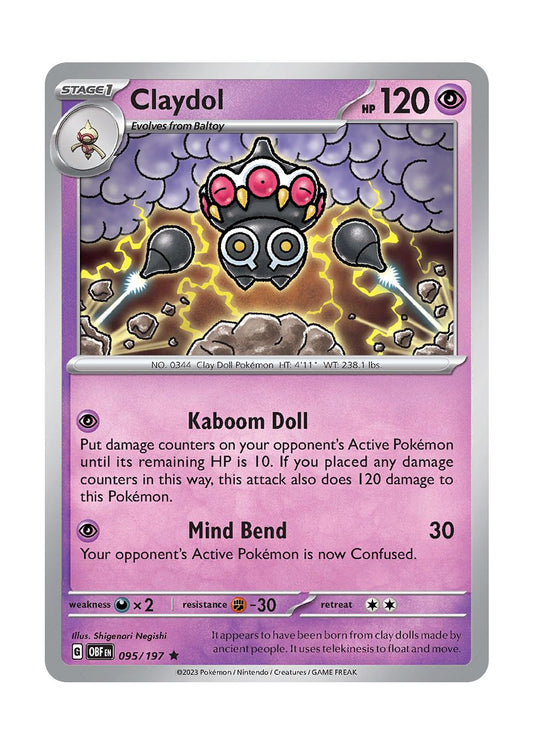 Claydol - Reverse Holo (095/197) - Obsidian Flames