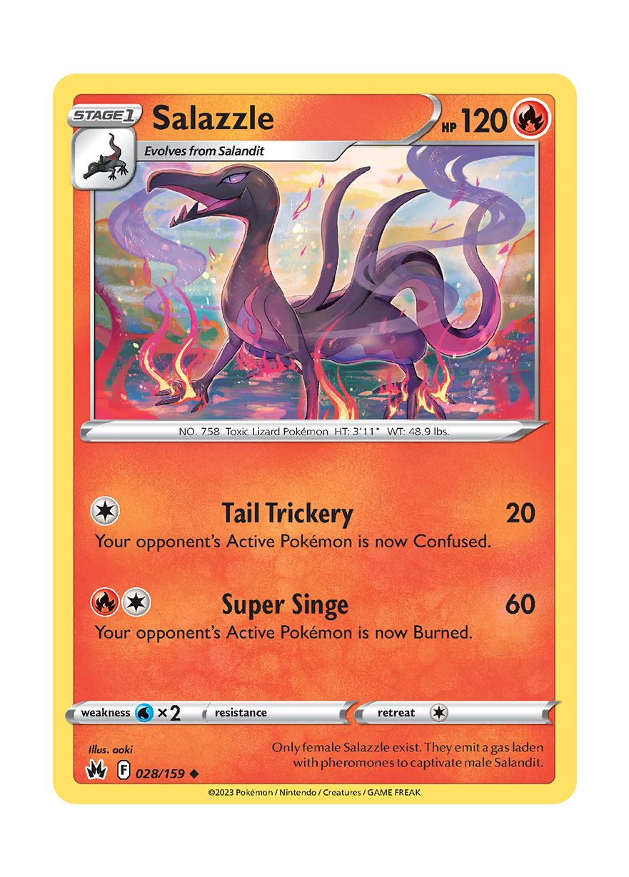 Salazzle - Reverse Holo (028/159) - Crown Zenith