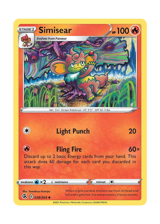Simisear - Reverse Holo (038/264) - Fusion Strike