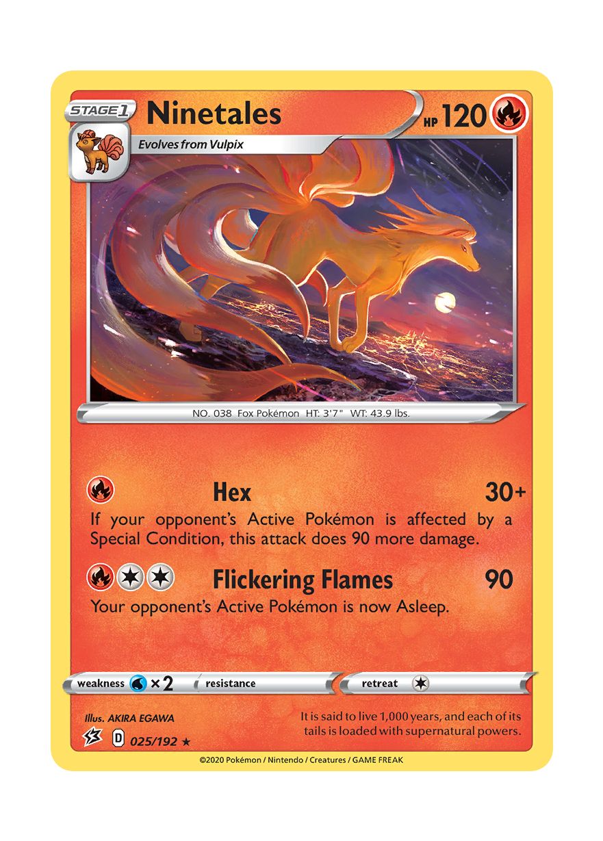 Ninetales - Reverse Holo (025/192) - Rebel Clash