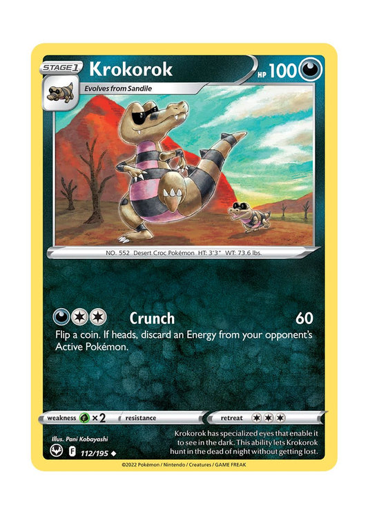 Krokorok - Reverse Holo (112/195) - Silver Tempest