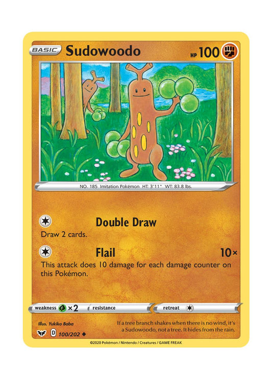 Sudowoodo - Reverse Holo (100/202) - Sword & Shield