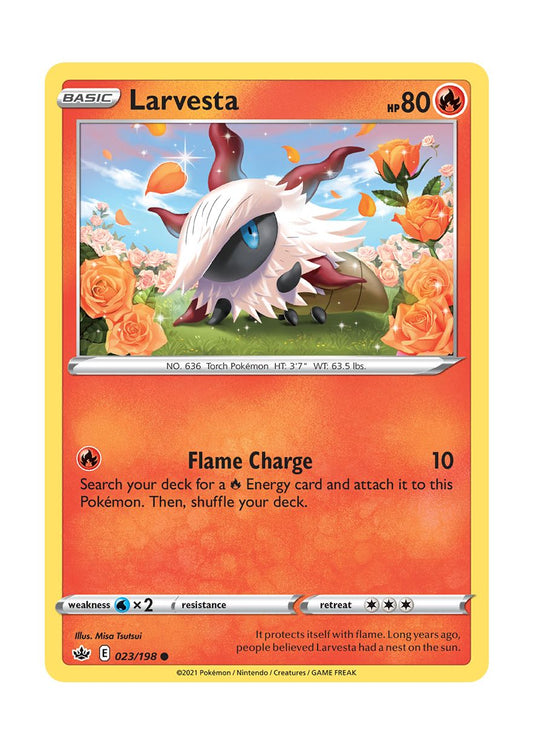 Larvesta - Reverse Holo (023/198) - Chilling Reign