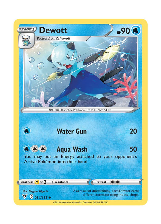 Dewott - Reverse Holo (034/185) - Vivid Voltage