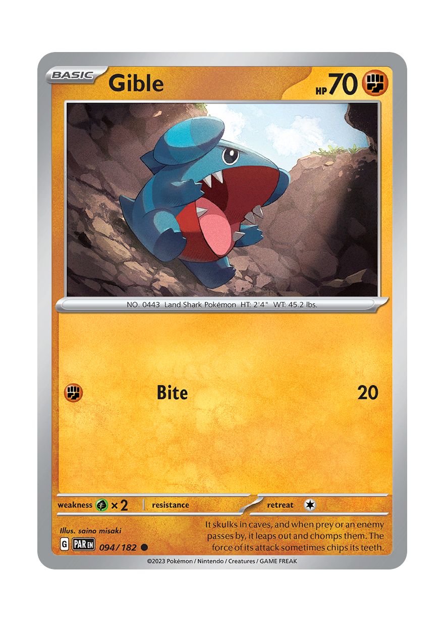 Gible - Reverse Holo (094/182) - Paradox Rift