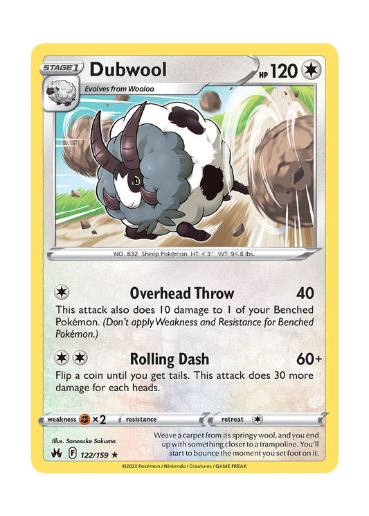 Dubwool - Reverse Holo (122/159) - Crown Zenith