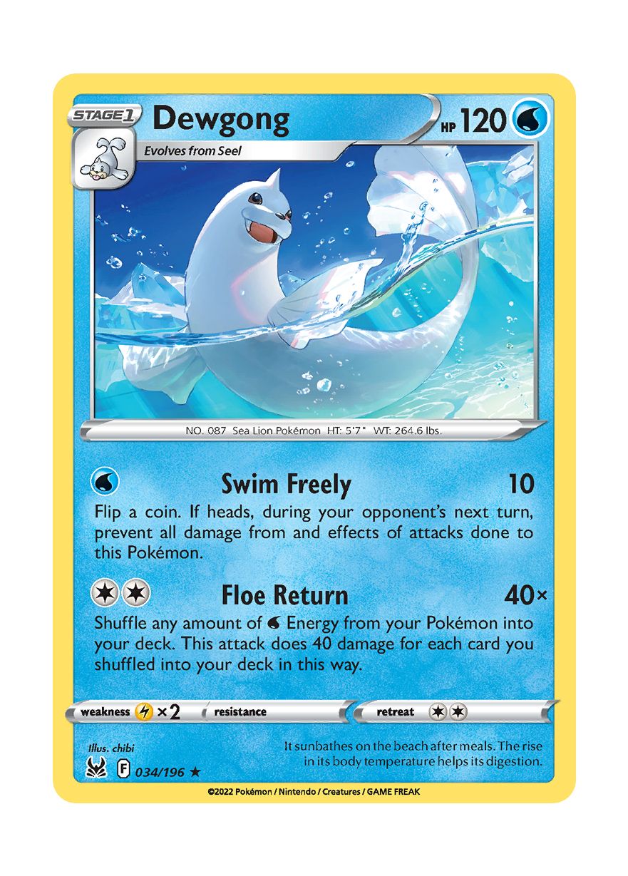 Dewgong - Reverse Holo (034/196) - Lost Origin