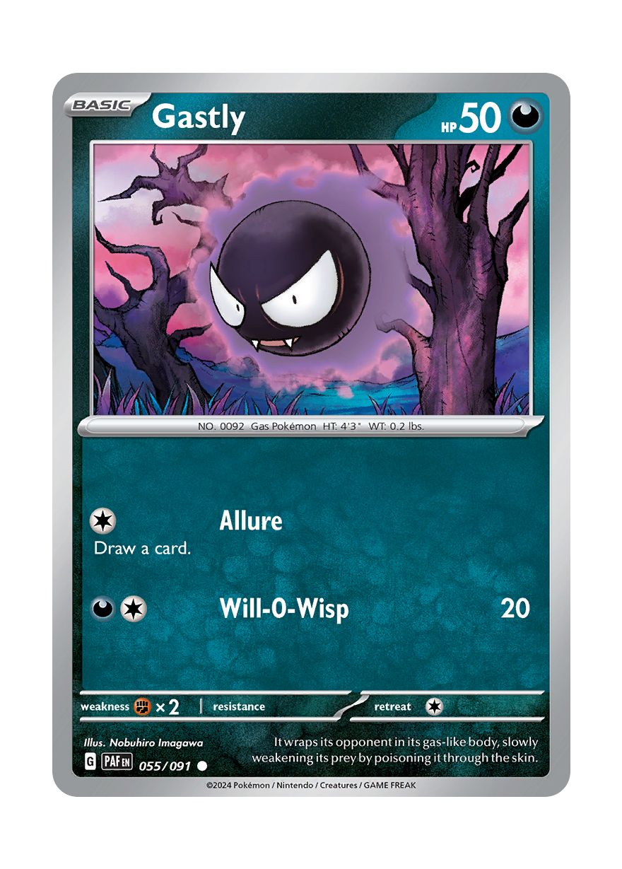 Gastly - Reverse Holo (055/91) - Paldean Fates