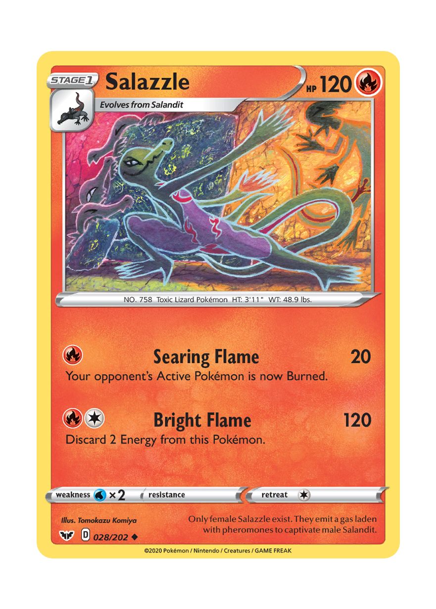 Salazzle - Reverse Holo (028/202) - Sword & Shield