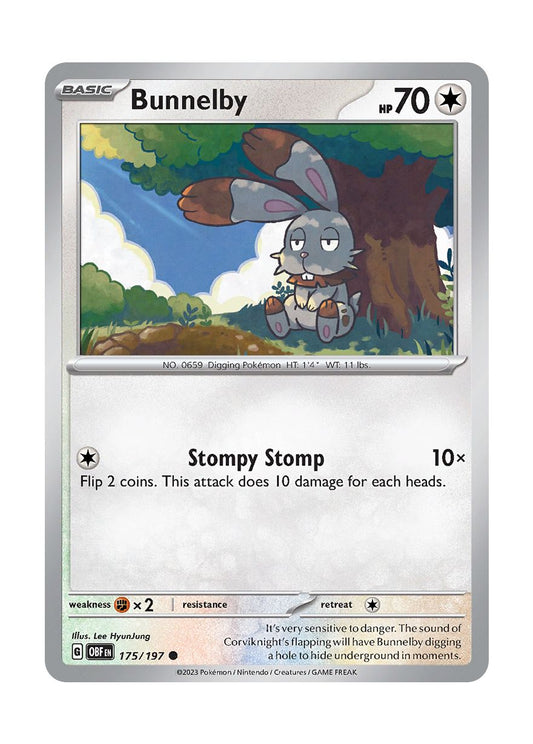 Bunnelby - Reverse Holo (175/197) - Obsidian Flames