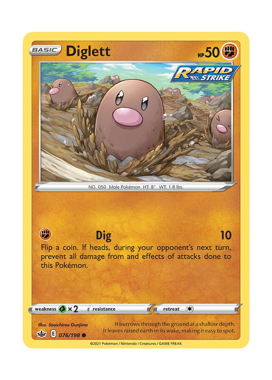 Diglett - Reverse Holo (076/198) - Chilling Reign