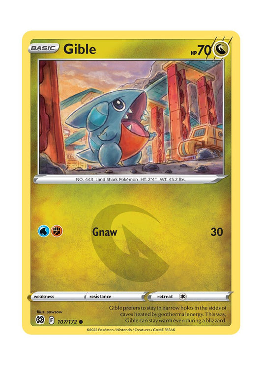 Gible - Reverse Holo (107/172) - Brilliant Stars