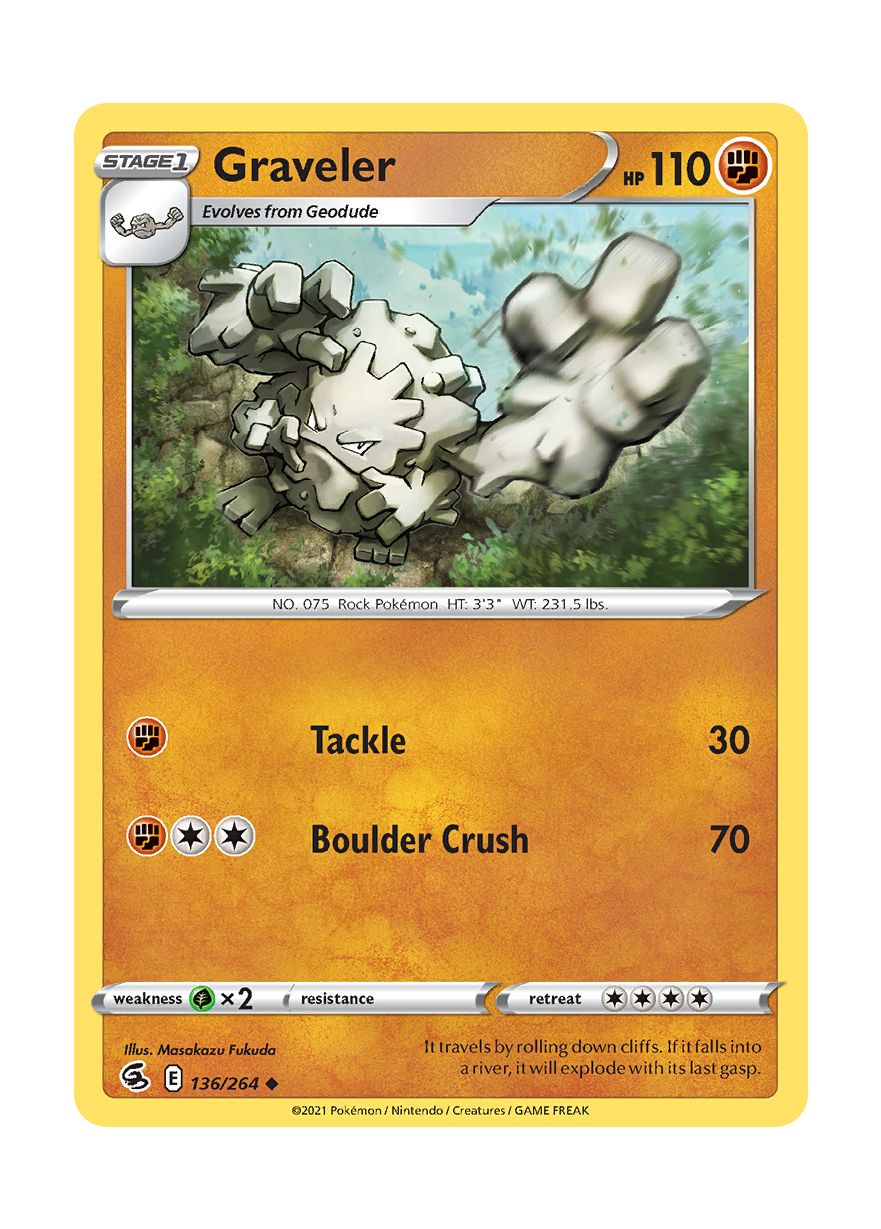 Graveler - Reverse Holo (136/264) - Fusion Strike