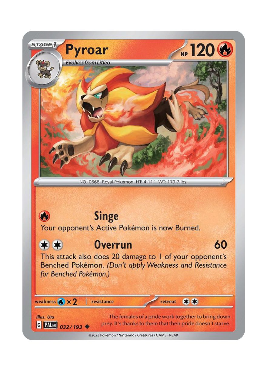 Pyroar - Reverse Holo (032/193) - Paldea Evolved