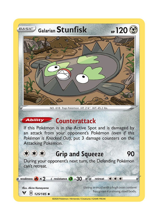 Galarian Stunfisk - Reverse Holo (125/185) - Vivid Voltage