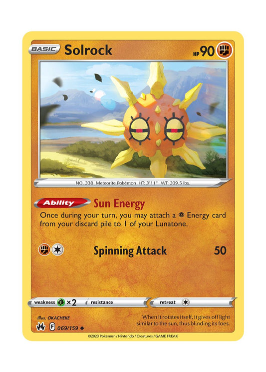 Solrock - Reverse Holo (069/159) - Crown Zenith