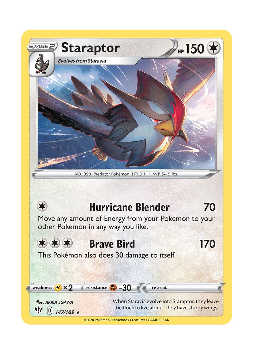 Staraptor - Reverse Holo (147/189) - Darkness Ablaze