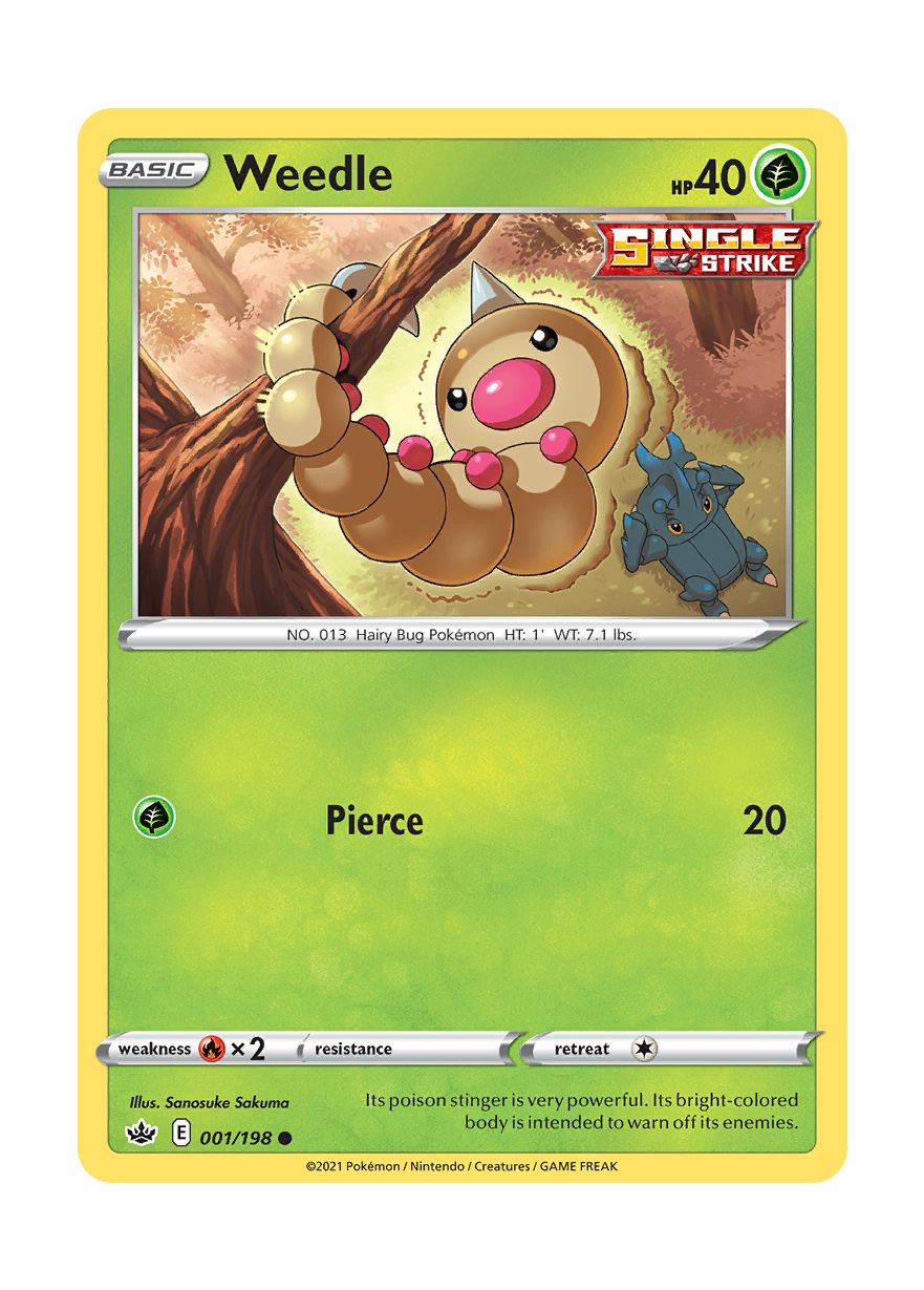 Weedle - Reverse Holo (001/198) - Chilling Reign