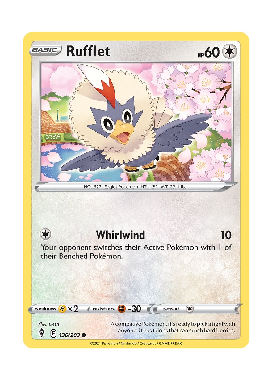 Rufflet - Reverse Holo (136/203) - Evolving Skies