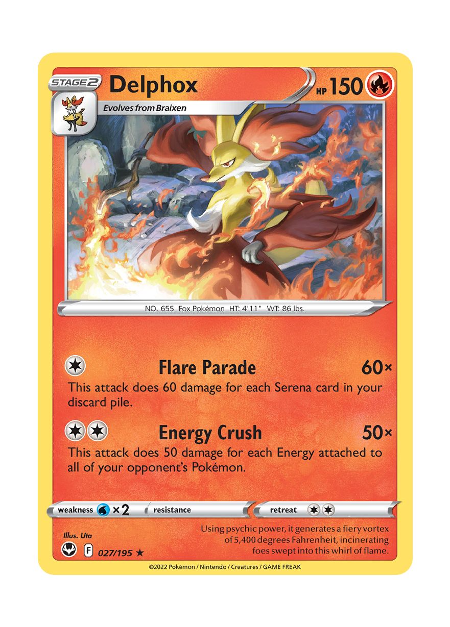 Delphox - Reverse Holo (027/195) - Silver Tempest