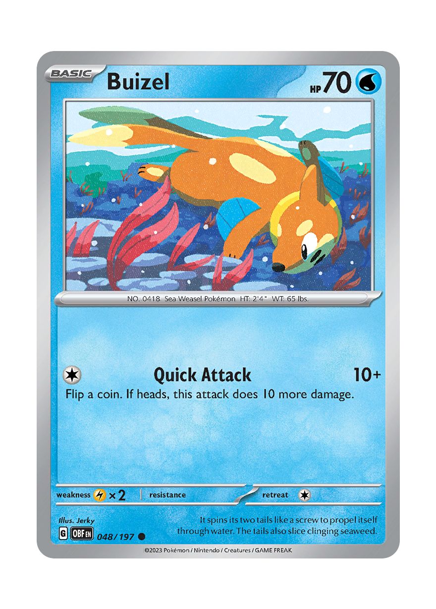 Buizel - Reverse Holo (048/197) - Obsidian Flames