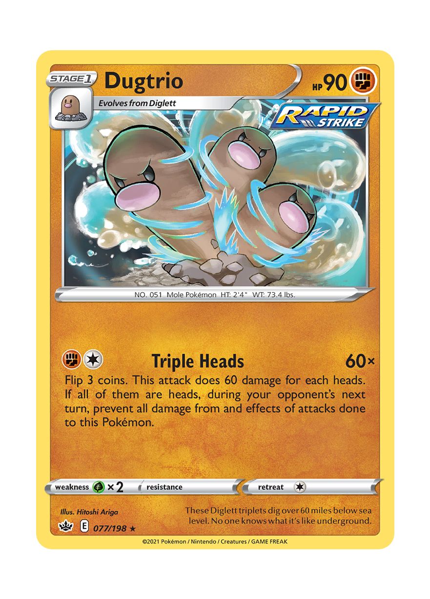 Dugtrio - Reverse Holo (077/198) - Chilling Reign