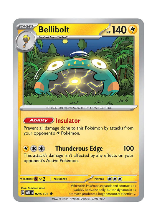 Bellibolt - Reverse Holo (078/197) - Obsidian Flames