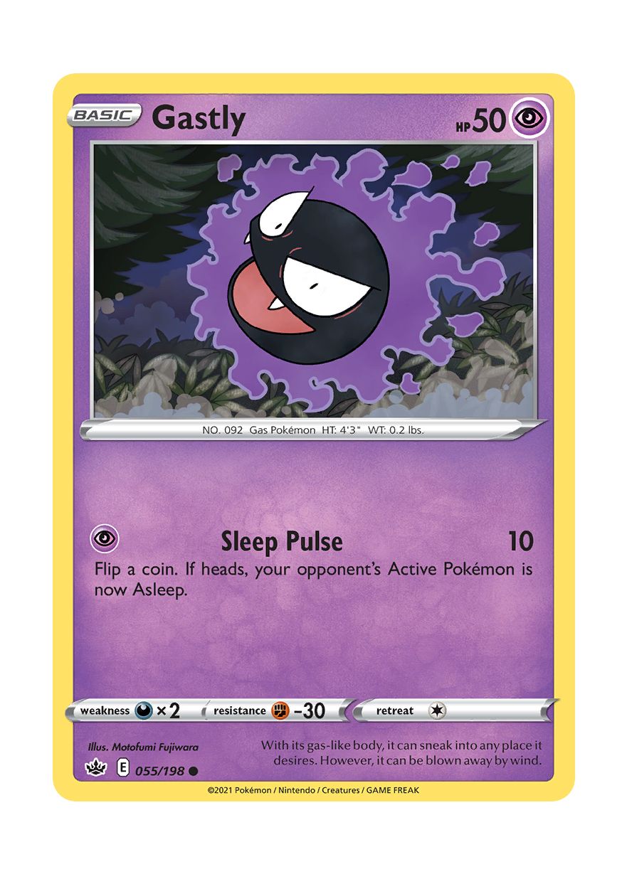 Gastly - Reverse Holo (055/198) - Chilling Reign
