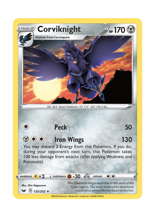 Corviknight - Reverse Holo (135/202) - Sword & Shield