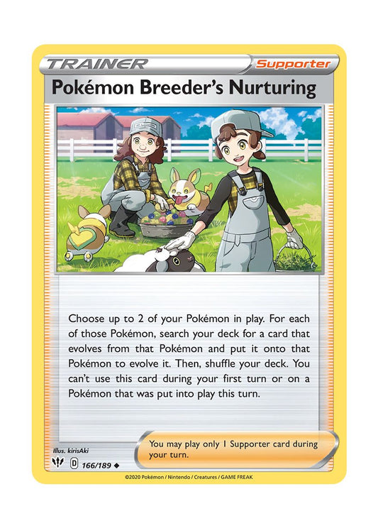 Pokémon Breeder's Nurturing - Reverse Holo (166/189) - Darkness Ablaze