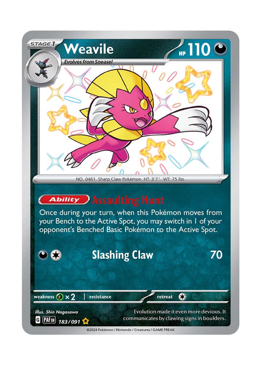 Weavile (183/91) - Paldean Fates