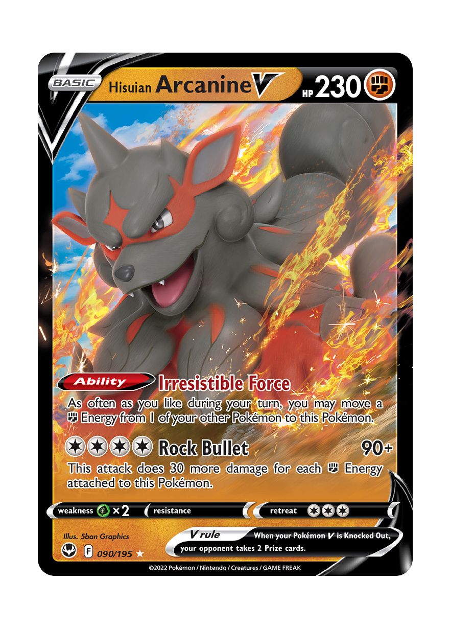 Hisuian Arcanine V (090/195) - Silver Tempest