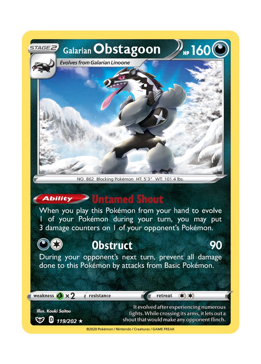 Galarian Obstagoon (119/202) - Sword & Shield
