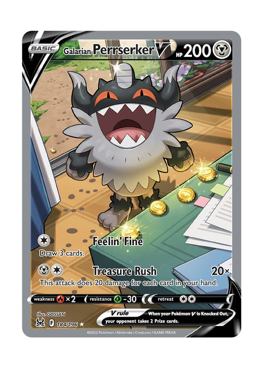 Galarian Perrserker V (184/196) - Lost Origin