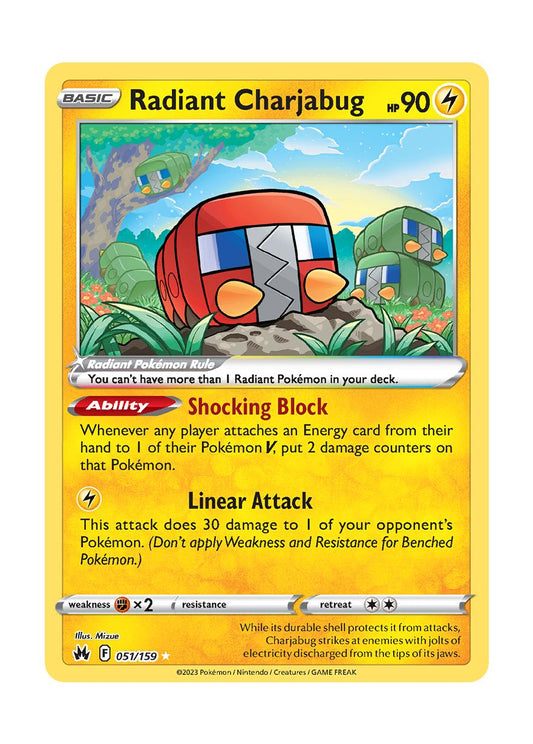 Radiant Charjabug (051/159) - Crown Zenith