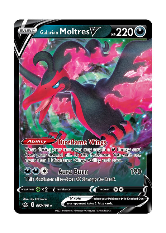 Galarian Moltres V (097/198) - Chilling Reign