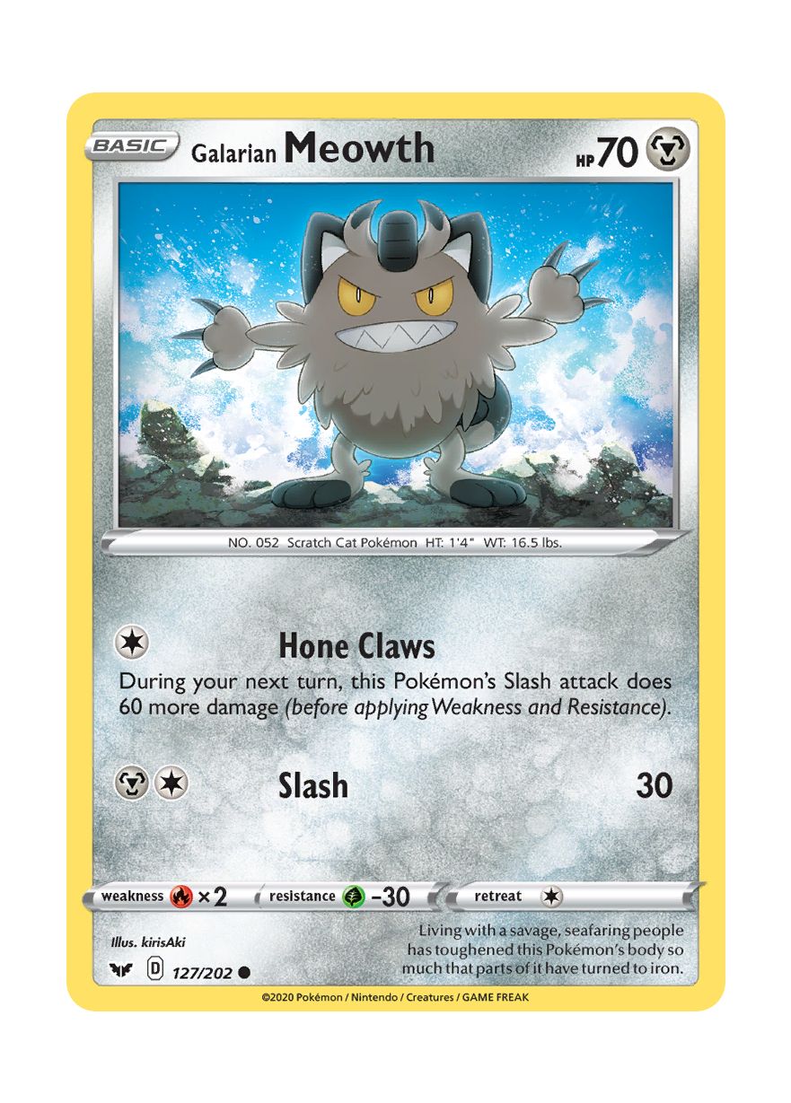 Galarian Meowth (127/202) - Sword & Shield