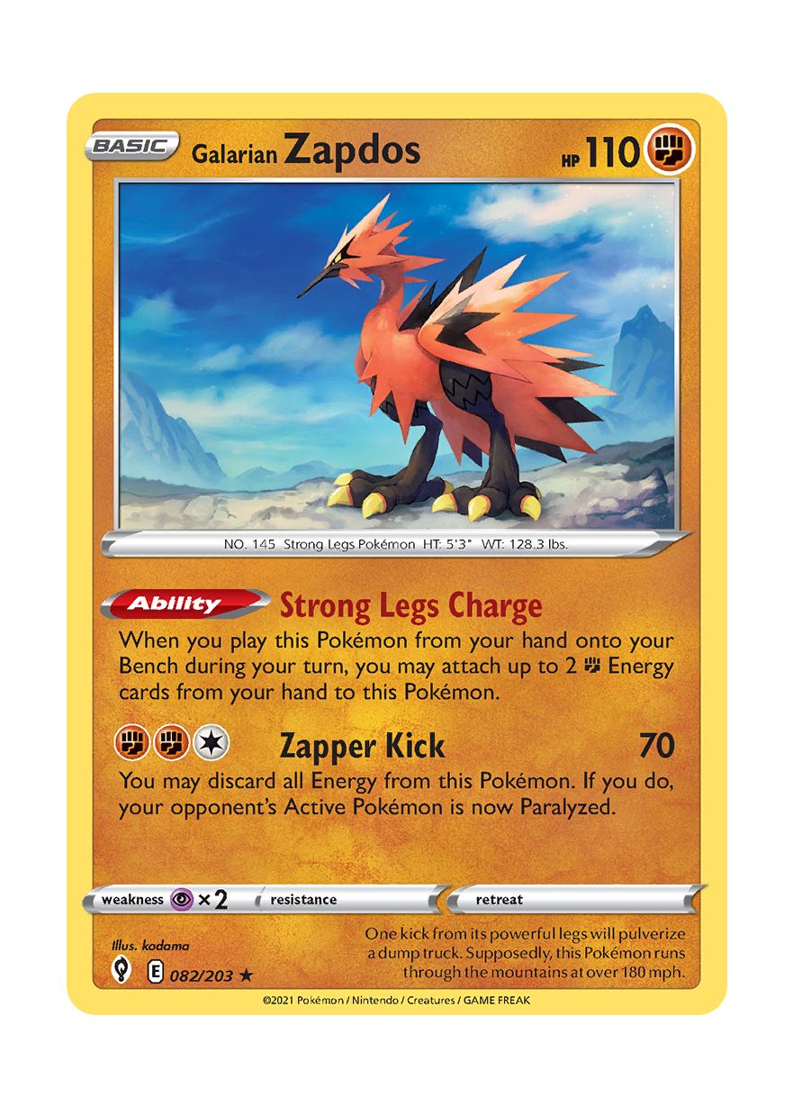 Galarian Zapdos (082/203) - Evolving Skies