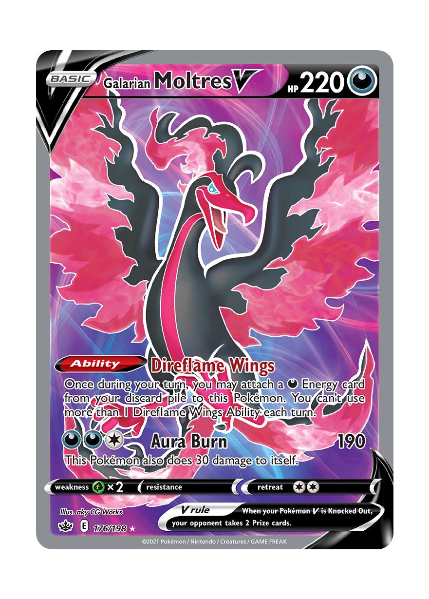 Galarian Moltres V (176/198) - Chilling Reign