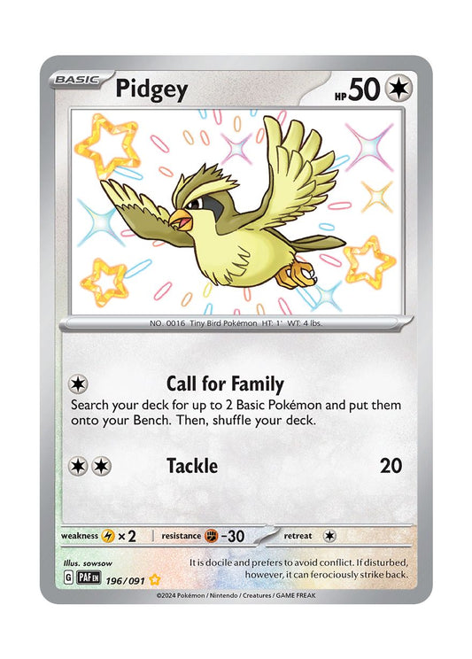 Pidgey (196/91) - Paldean Fates