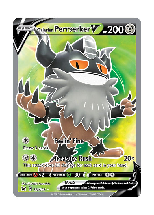 Galarian Perrserker V (183/196) - Lost Origin